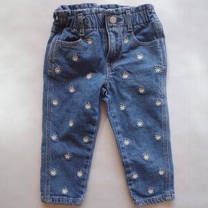 GAP kids denim flower embroidered jeans 2T GUC